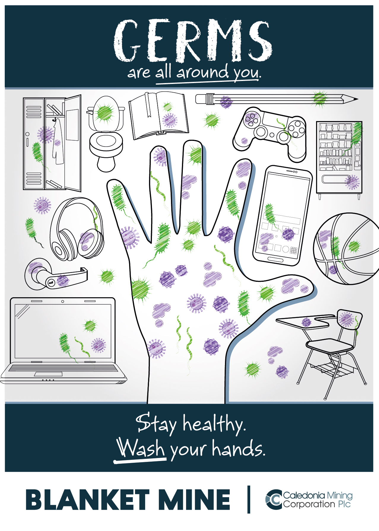 COVID A4 Posters_Germs all around